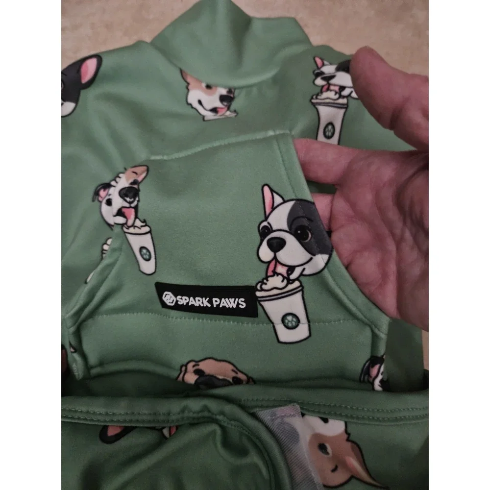 Spark Paws Dog Frenchie Recovery Suit Pajama Very Soft Comfortable Stretch Large